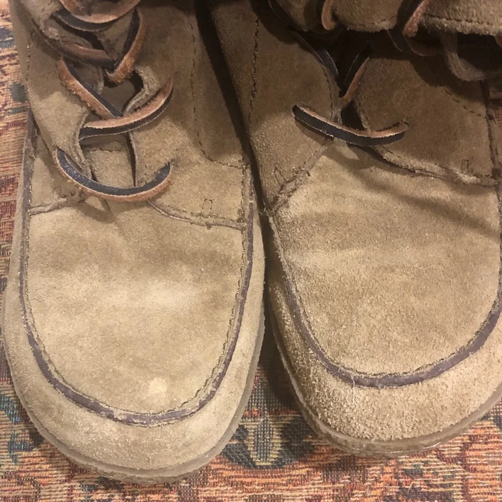 Sam Edelman Olive Suede Lace-Up Moc Toe Boots - Picture 2 of 6